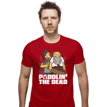 Load image into Gallery viewer, Shirts Fitted Shirts, Mens / Small / Red Paddlin' The Dead