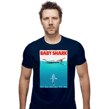 Load image into Gallery viewer, Shirts Fitted Shirts, Mens / Small / Navy Baby Shark
