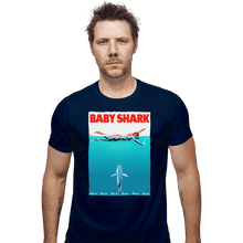 Load image into Gallery viewer, Shirts Fitted Shirts, Mens / Small / Navy Baby Shark