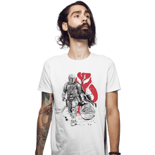 Load image into Gallery viewer, Shirts Fitted Shirts, Mens / Small / White Lone Hunter And Cub