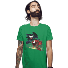 Load image into Gallery viewer, Shirts Fitted Shirts, Mens / Small / Irish Green Echidna Vs Hedgehog