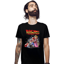 Load image into Gallery viewer, Daily_Deal_Shirts Fitted Shirts, Mens / Small / Black Back to the Mushroom Kingdom