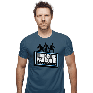 Shirts Fitted Shirts, Mens / Small / Indigo Blue Hardcore Parkour Club