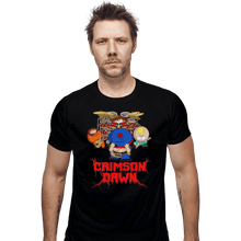 Load image into Gallery viewer, Shirts Fitted Shirts, Mens / Small / Black Crimson Dawn