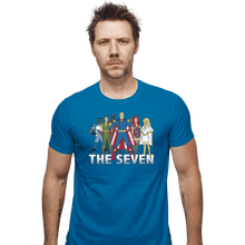 Load image into Gallery viewer, Shirts Fitted Shirts, Mens / Small / Sapphire Cartoon Seven