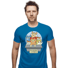 Load image into Gallery viewer, Shirts Fitted Shirts, Mens / Small / Sapphire Thunder Kittens