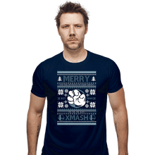 Load image into Gallery viewer, Shirts Fitted Shirts, Mens / Small / Navy Merry Xmash