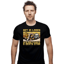 Load image into Gallery viewer, Daily_Deal_Shirts Fitted Shirts, Mens / Small / Black Blow Up The Deathstar