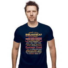 Load image into Gallery viewer, Shirts Fitted Shirts, Mens / Small / Navy The Bibliotecas Rap