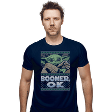 Load image into Gallery viewer, Shirts Fitted Shirts, Mens / Small / Navy Boomer Ok Baby Yoda Sweater