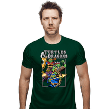 Load image into Gallery viewer, Daily_Deal_Shirts Fitted Shirts, Mens / Small / Irish Green Turtles & Dragons