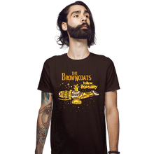 Load image into Gallery viewer, Daily_Deal_Shirts Fitted Shirts, Mens / Small / Dark Chocolate Yellow Serenity