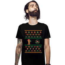 Load image into Gallery viewer, Shirts Fitted Shirts, Mens / Small / Black We Wish You A Metroid Christmas