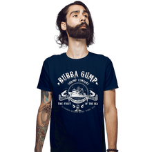 Load image into Gallery viewer, Daily_Deal_Shirts Fitted Shirts, Mens / Small / Navy Bubba Gump Shrimp Company
