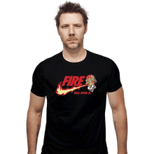 Load image into Gallery viewer, Shirts Fitted Shirts, Mens / Small / Black Yoga Flame