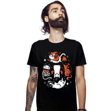 Load image into Gallery viewer, Daily_Deal_Shirts Fitted Shirts, Mens / Small / Black Spooky Kitty Crew
