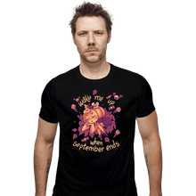 Load image into Gallery viewer, Shirts Fitted Shirts, Mens / Small / Black Sleepy Pumpkin