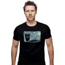 Load image into Gallery viewer, Shirts Fitted Shirts, Mens / Small / Black Starry DireWolf