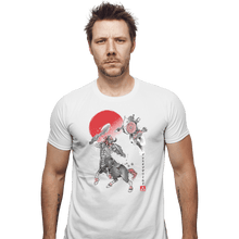 Load image into Gallery viewer, Shirts Fitted Shirts, Mens / Small / White Battle In Death Mountain Sumi-e