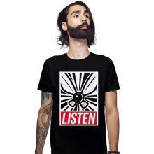 Load image into Gallery viewer, Shirts Fitted Shirts, Mens / Small / Black Listen and Obey