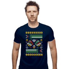Load image into Gallery viewer, Shirts Fitted Shirts, Mens / Small / Navy A Very Mushroom Christmas