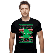 Load image into Gallery viewer, Shirts Fitted Shirts, Mens / Small / Black Cthulhu Cultist Christmas