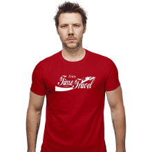 Load image into Gallery viewer, Shirts Fitted Shirts, Mens / Small / Red Enjoy Time Travel