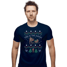 Load image into Gallery viewer, Shirts Fitted Shirts, Mens / Small / Navy This Is The Sleigh