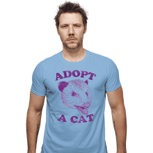 Load image into Gallery viewer, Shirts Fitted Shirts, Mens / Small / Powder Blue Adopt A Cat