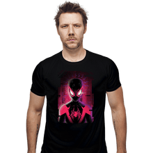 Load image into Gallery viewer, Daily_Deal_Shirts Fitted Shirts, Mens / Small / Black Glitch Miles Spider