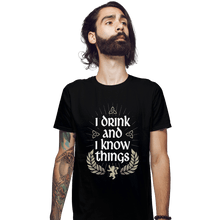 Load image into Gallery viewer, Shirts Fitted Shirts, Mens / Small / Black I Drink And I Know Things