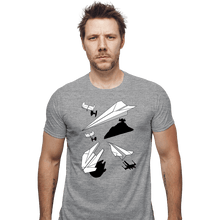 Load image into Gallery viewer, Daily_Deal_Shirts Fitted Shirts, Mens / Small / Sports Grey Paper Wars