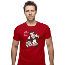 Load image into Gallery viewer, Shirts Fitted Shirts, Mens / Small / Red Larry And Balki