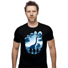 Load image into Gallery viewer, Daily_Deal_Shirts Fitted Shirts, Mens / Small / Black Brachiosaurus Footprint