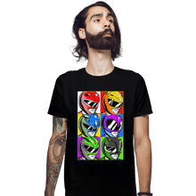 Load image into Gallery viewer, Shirts Fitted Shirts, Mens / Small / Black Pop Art Power Rangers