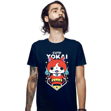 Load image into Gallery viewer, Shirts Fitted Shirts, Mens / Small / Navy Cute Yokai