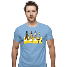 Load image into Gallery viewer, Daily_Deal_Shirts Fitted Shirts, Mens / Small / Powder Blue Yellow Brick Crossing