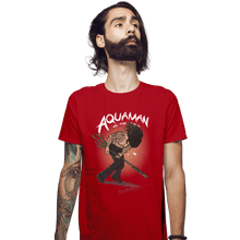 Load image into Gallery viewer, Shirts Fitted Shirts, Mens / Small / Red Arthur Curry VS The World