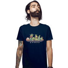 Load image into Gallery viewer, Shirts Fitted Shirts, Mens / Small / Navy Grass Friends