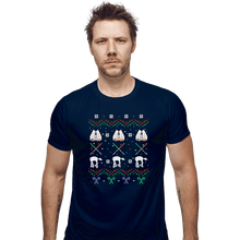 Load image into Gallery viewer, Shirts Fitted Shirts, Mens / Small / Navy Hothy Christmas