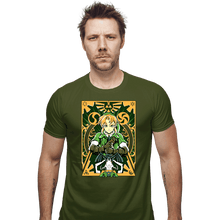 Load image into Gallery viewer, Daily_Deal_Shirts Fitted Shirts, Mens / Small / Military Green Ocarina Link