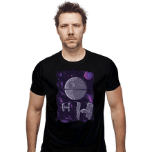 Load image into Gallery viewer, Daily_Deal_Shirts Fitted Shirts, Mens / Small / Black Pixel Death Star