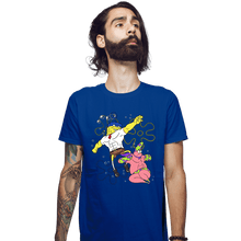 Load image into Gallery viewer, Daily_Deal_Shirts Fitted Shirts, Mens / Small / Royal Blue Sponge Knight Returns