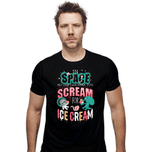 Load image into Gallery viewer, Daily_Deal_Shirts Fitted Shirts, Mens / Small / Black Scream for Ice Cream