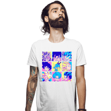 Load image into Gallery viewer, Shirts Fitted Shirts, Mens / Small / White Saiyan Colors