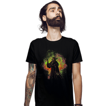 Load image into Gallery viewer, Shirts Fitted Shirts, Mens / Small / Black Horned King Art