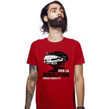 Load image into Gallery viewer, Shirts Fitted Shirts, Mens / Small / Red Viva La Robolution