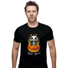 Load image into Gallery viewer, Daily_Deal_Shirts Fitted Shirts, Mens / Small / Black Schrodinger Halloween