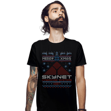 Load image into Gallery viewer, Daily_Deal_Shirts Fitted Shirts, Mens / Small / Black Happy Cyber Xmas