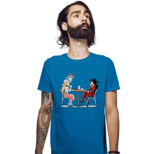 Load image into Gallery viewer, Shirts Fitted Shirts, Mens / Small / Sapphire Peach And Pauline